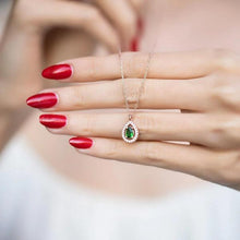 Teardrop Emerald Necklace ¥ Emerald Teardrop Necklace ¥ May Birthstone - Trending Silver Gifts