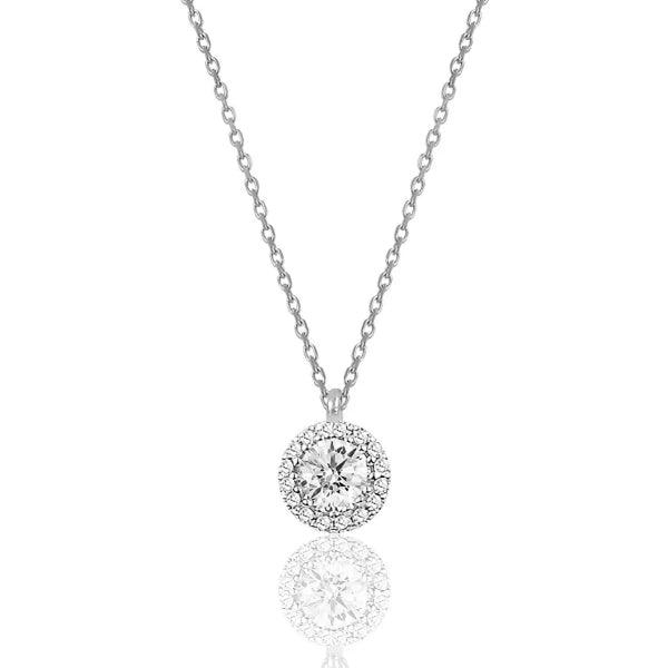 Solitaire Diamond Pendant Necklace • Diamond Solitaire Necklace - Trending Silver Gifts