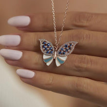 Blue Butterfly Necklace Gold ¥ Evil Eye Necklace Gold ¥ Gift For Her - Trending Silver Gifts