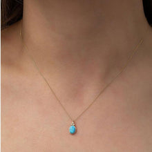 Oval Opal Necklace ¥ Fire Opal Necklace ¥ Blue Opal Necklace - Trending Silver Gifts