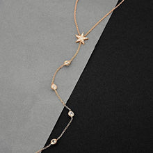 Layered Diamond Rose Necklace ¥ Dangle Diamond Necklace, Star Necklace - Trending Silver Gifts