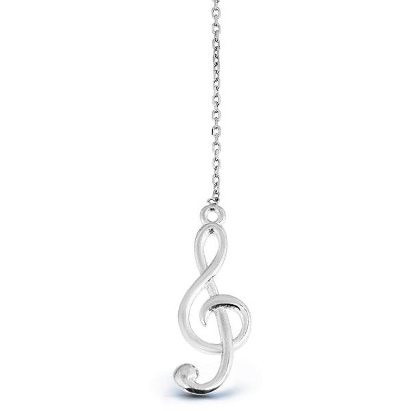 Treble Clef Necklace Silver • Music Pendant Necklace, Musical Necklace - Trending Silver Gifts