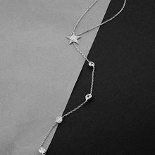 Layered Diamond Necklace ¥ Dangle Diamond Necklace ¥ Star Necklace - Trending Silver Gifts