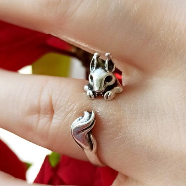 Squirrel Gifts For Her • Squirrel Silver Engagement Rings For Women - Trending Silver Gifts