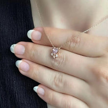 Pink Gemstone Dainty Necklace ¥ Pink Birthstone Layered Heart Necklace - Trending Silver Gifts