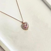 Pink Birthstone Crystal Heart Necklaces For Women, Pink Heart Necklace - Trending Silver Gifts