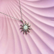 Moonstone Opal Silver Sun Necklaces For Women ¥ Gold Sun Opal Necklace - Trending Silver Gifts