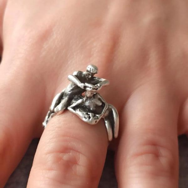 Roman Art Ancient Greek Woman Ring • Greek Mythology Silver Ring - Trending Silver Gifts