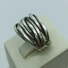 Thick Lines Spinner Ring ¥ Modernist Stacking Band Ring ¥ Wire Wrapped - Trending Silver Gifts