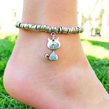 Cute Cat Anklets For Women ¥ Cat Lover Beach Silver Foot Jewelry - Trending Silver Gifts