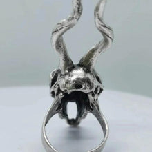Silver Deer Skull With Horn Ring ¥ Animal Caribou Stackable Ring - Trending Silver Gifts