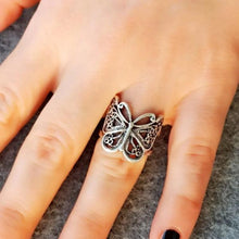 Charm Butterfly Wrapped Adjustable Ring ¥ Gothic Butterfly Silver Ring - Trending Silver Gifts