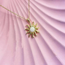 Moonstone Opal Silver Sun Necklaces For Women ¥ Gold Sun Opal Necklace - Trending Silver Gifts