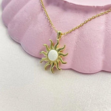 Moonstone Opal Silver Sun Necklaces For Women ¥ Gold Sun Opal Necklace - Trending Silver Gifts