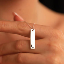 Handmade Sterling Silver Sun and Moon Bar Necklace, Unique Bar Pendant - Trending Silver Gifts