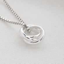 Interlocking Circles Box Chain Necklace ¥ Linked Circle Necklace - Trending Silver Gifts
