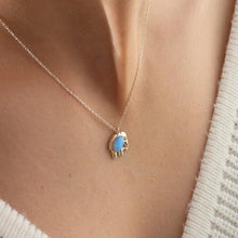 Silver Elephant Necklace ¥ Elephant Necklace Good Luck ¥ Opal Necklace - Trending Silver Gifts