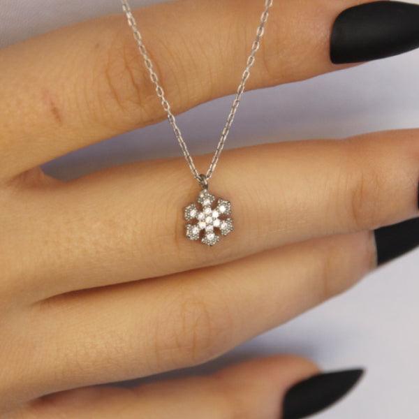 Snowflake Necklace Silver • Snowflake Necklace Sterling Silver - Trending Silver Gifts