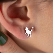 Sterling Silver Cat Earrings ¥ Cat Earrings Silver, Gifts For Cat Moms - Trending Silver Gifts