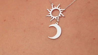 Sun and Moon Harmony Necklace, Balance And Beauty Celestial Pendant