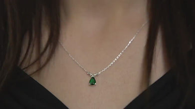 Emerald Necklace Gold ¥ Green Emerald Necklace ¥ Birthstone Necklace