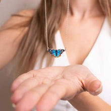 925 Sterling Silver Enameled Tiger Butterfly Necklace In Blue Colour - Trending Silver Gifts