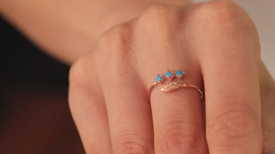 Turquoise Handmade Jewelry ¥ Green Minimalist Turquoise Leaf Ring