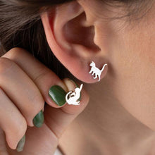 Sterling Silver Cat Earrings ¥ Cat Earrings Silver, Gifts For Cat Moms - Trending Silver Gifts