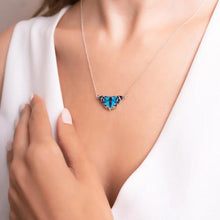 925 Sterling Silver Enameled Tiger Butterfly Necklace In Blue Colour - Trending Silver Gifts