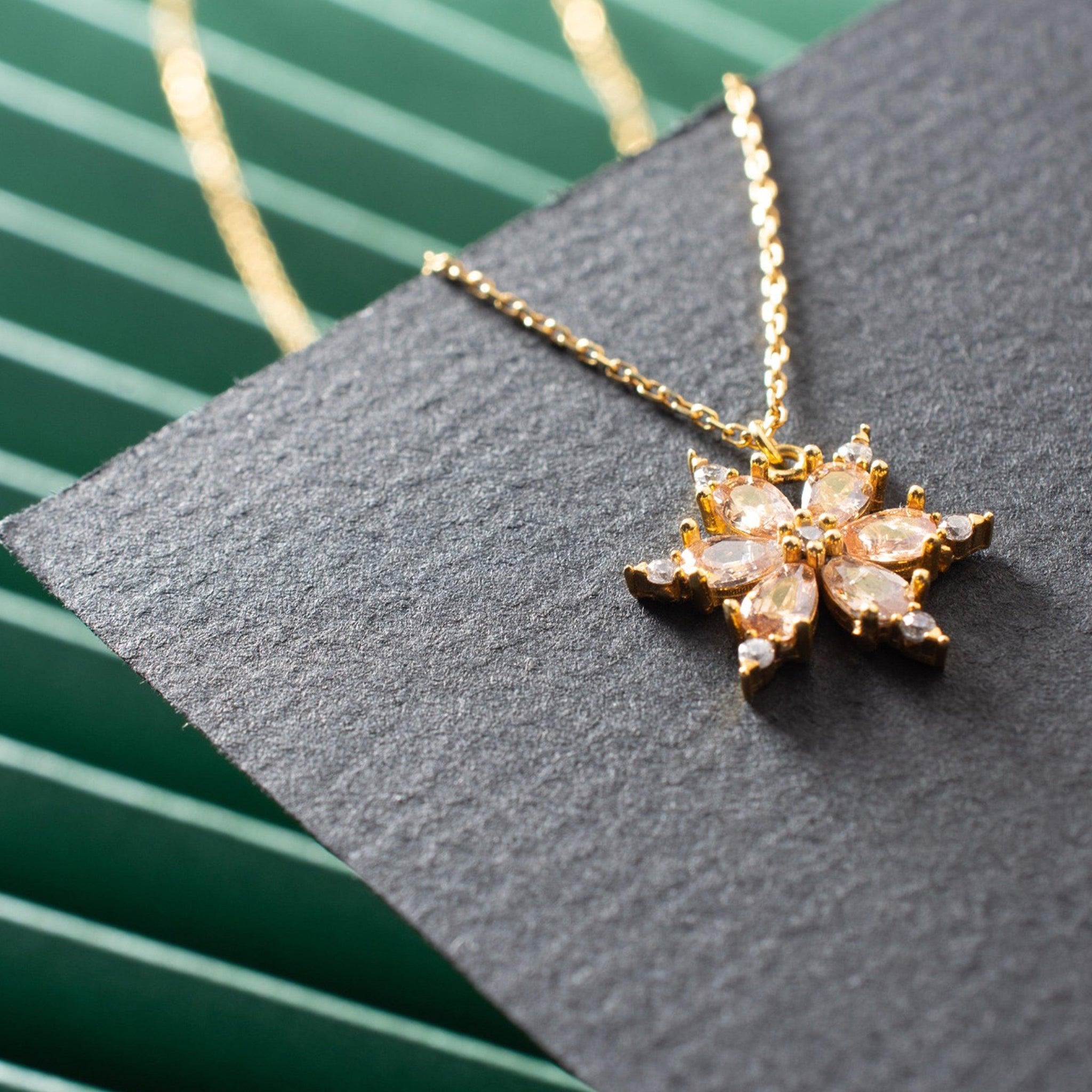 Gold Magnolia Necklace • Magnolia Flower Necklace • Bridesmaid Gifts - Trending Silver Gifts