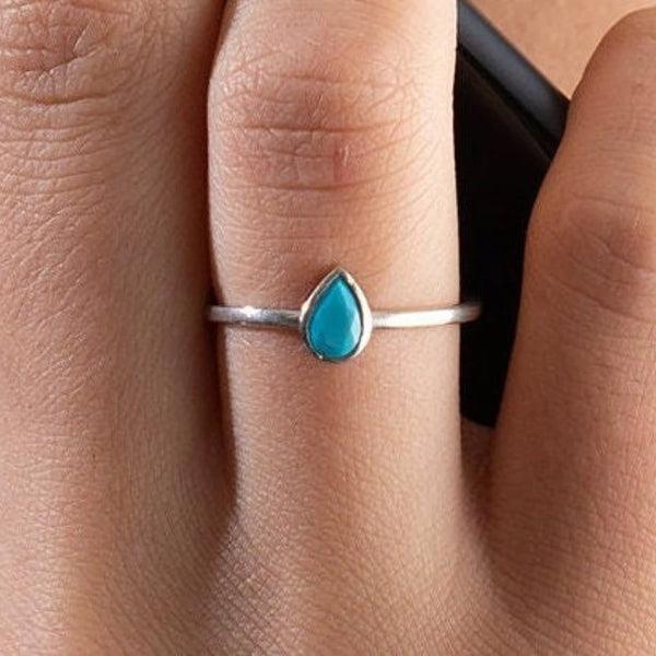 Adjustable Turquoise Ring • Sterling Silver Turquoise Ring - Trending Silver Gifts