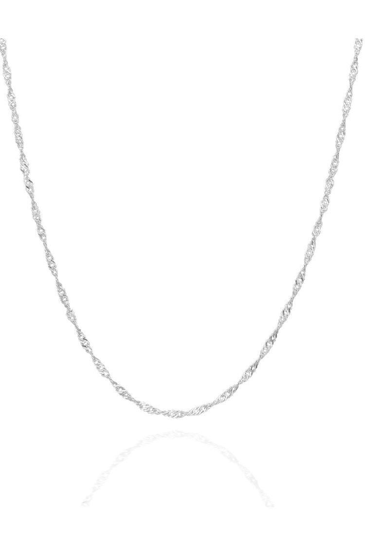 Silver Singapore Necklace Chain ¥ Singapore Chainsilver  Necklace - Trending Silver Gifts