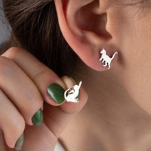 Sterling Silver Cat Earrings ¥ Cat Earrings Silver, Gifts For Cat Moms - Trending Silver Gifts